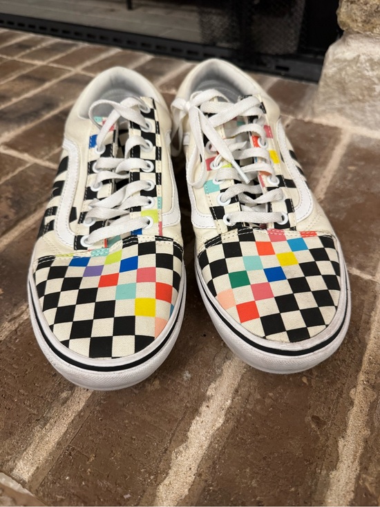Vans Other - Vans MoMA Checkerboard‎ Rainbow Old Skool Sneakers - White/Black/Multicolor